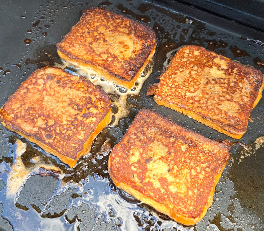 French Toast using an Outdoor Griddle