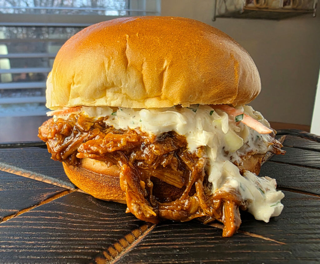 Slow Cooker Appalachian Pulled Pork with Sweet and Sour Coleslaw
