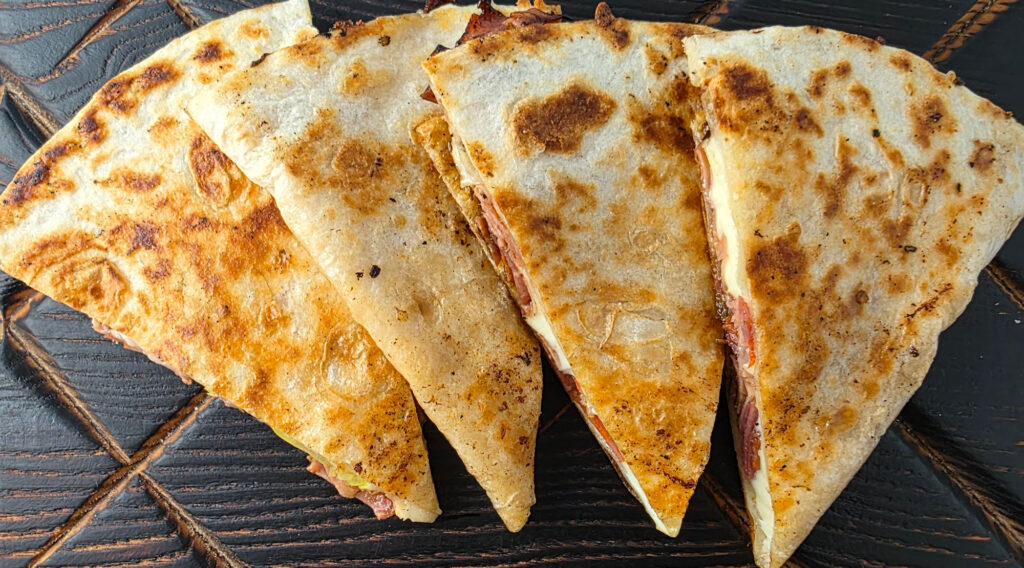 Italian Sub Quesadillas using an Outdoor Griddle