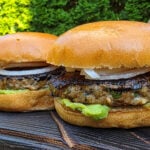 Cheddar Jalapeno Chicken Burgers with Guacamole